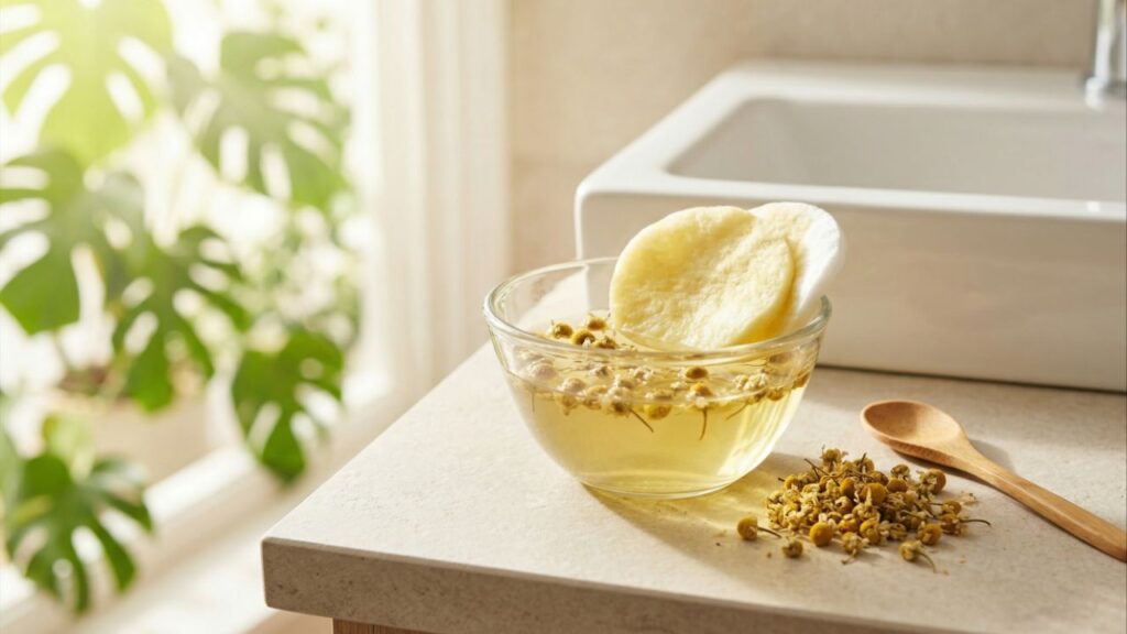 Como reduzir o inchaço do rosto ao acordar com o truque de 2 minutos do chá de camomila