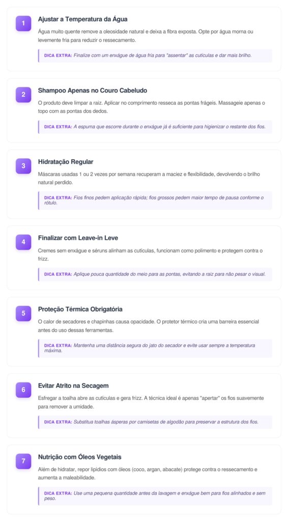 O segredo para conquistar cabelos mais brilhantes sem química e com saúde logo na primeira lavagem