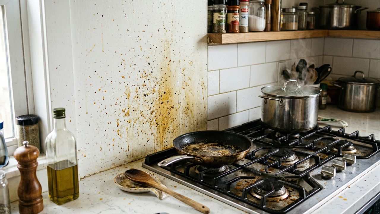 Como limpar paredes sujas perto do fogão sem remover a pintura