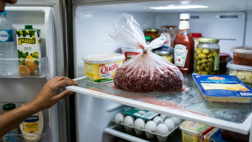 Armazenar carne assim na sua geladeira pode causar problemas