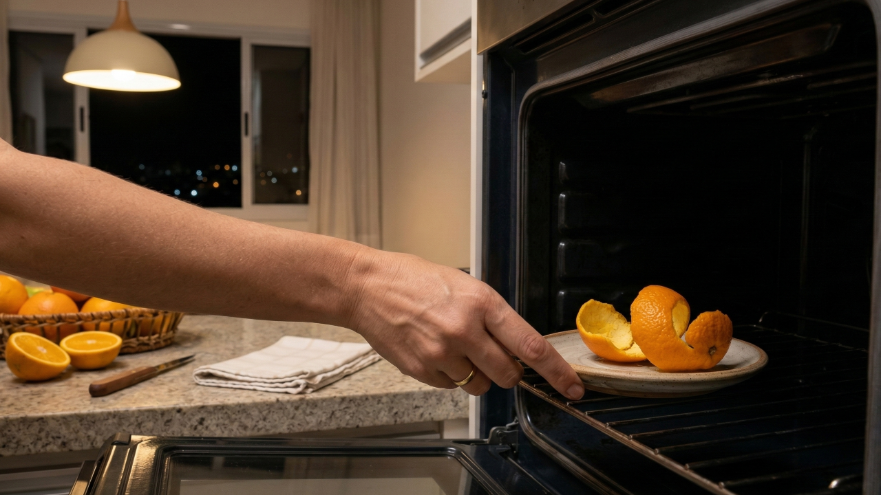 Utilizar uma laranja, ou apenas a casca dela, no seu forno pode salvar ele daquele odor insistente