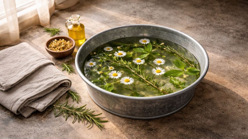 Aprenda a fazer um banho matinal com ervas aromáticas para despertar o corpo e começar o dia com leveza