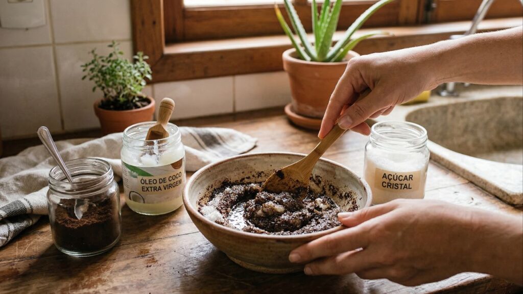 Aprenda a fazer o esfoliante anticelulite mais fácil usando apenas ingredientes da sua cozinha