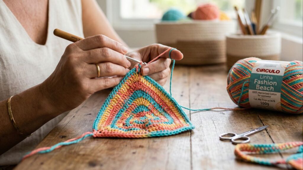 Aprenda a fazer biquínis de crochê com acabamento boho que valoriza qualquer corpo