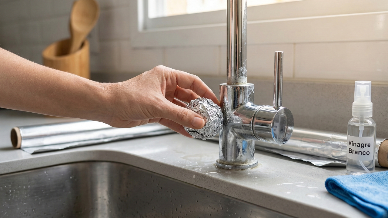 Essa técnica ajuda na limpeza da torneira sem muito esforço
