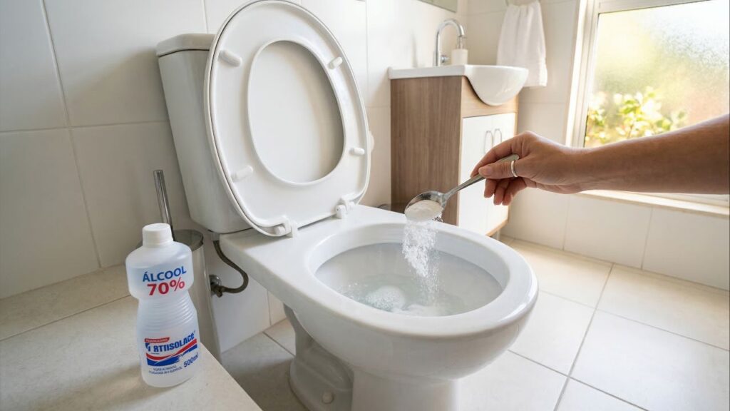 Jogar bicarbonato de sódio e álcool no vaso sanitário antes de dormir: para que serve e quando é melhor fazer isso