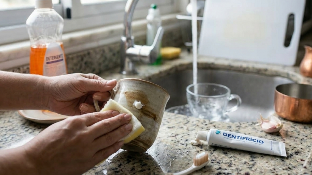 A pasta de dentes comum limpou o que nenhum detergente conseguiu na cozinha