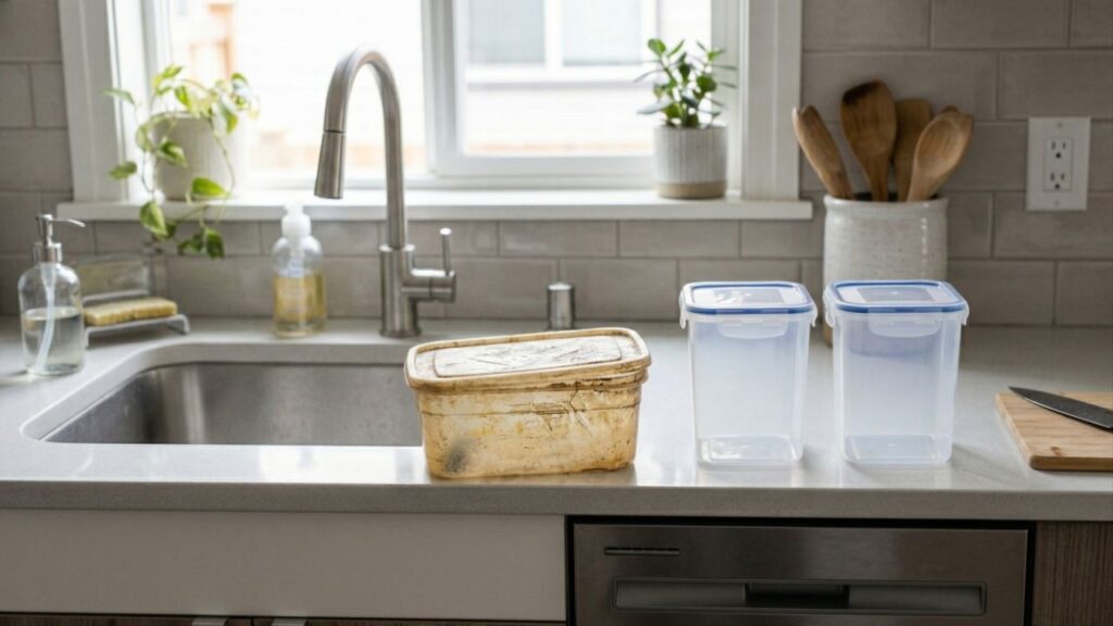 Truque infalível para organizar potes de plástico e ganhar muito espaço no armário