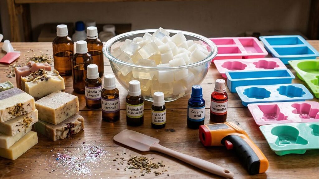 Faça sabonetes artesanais lucrativos com ingredientes simples e transforme seu hobby em profissão