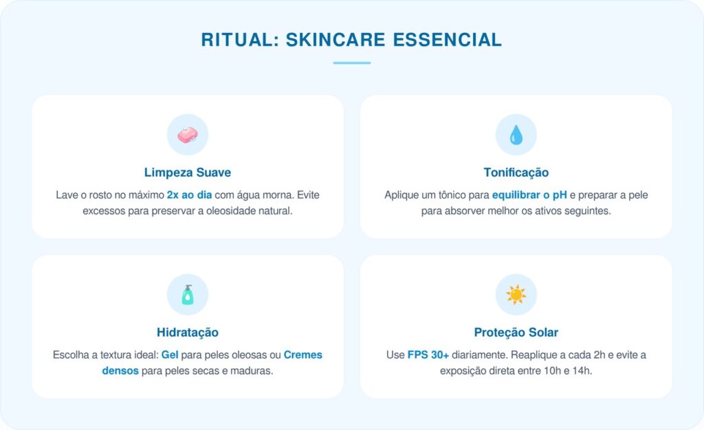 Como ter a pele perfeita com 4 hábitos de skincare simples e muito baratos