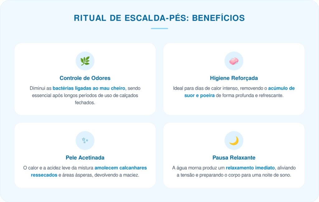 Lavar os pés com vinagre e água morna: por que é recomendado e quando é melhor fazer