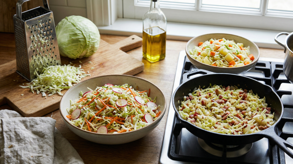 Esse método fácil para picar repolho deixa o corte mais uniforme, economiza tempo e melhora o resultado em várias receitas