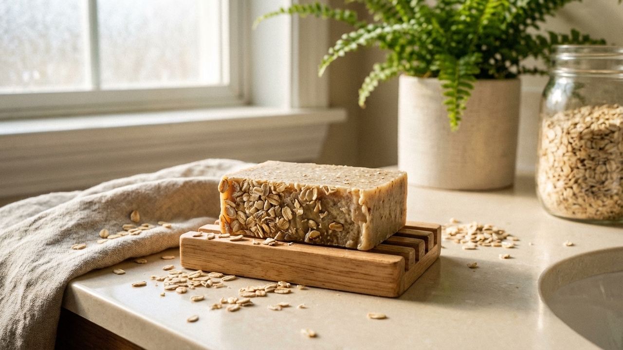 Sabonete caseiro de aveia que acalma e hidrata profundamente a pele sensível de idosos