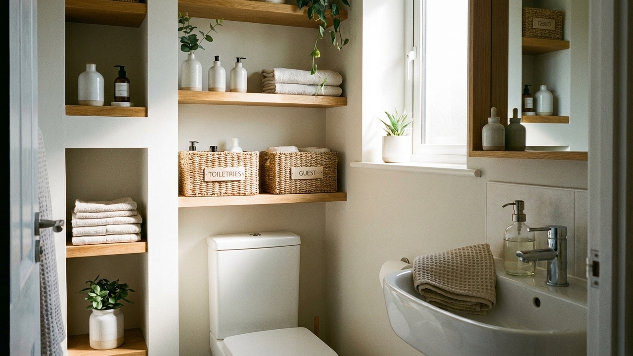 Como deixar o banheiro pequeno com cara de super organizado usando apenas ajustes rápidos
