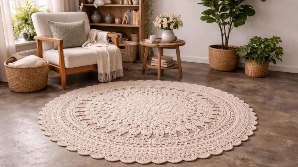 O charme dos tapetes de crochê para deixar sua casa muito mais aconchegante e cheia de vida