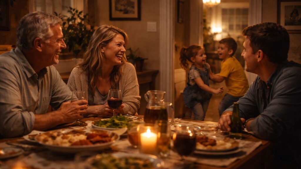Momentos do passado que aquecem o coração como conversar depois do jantar em família