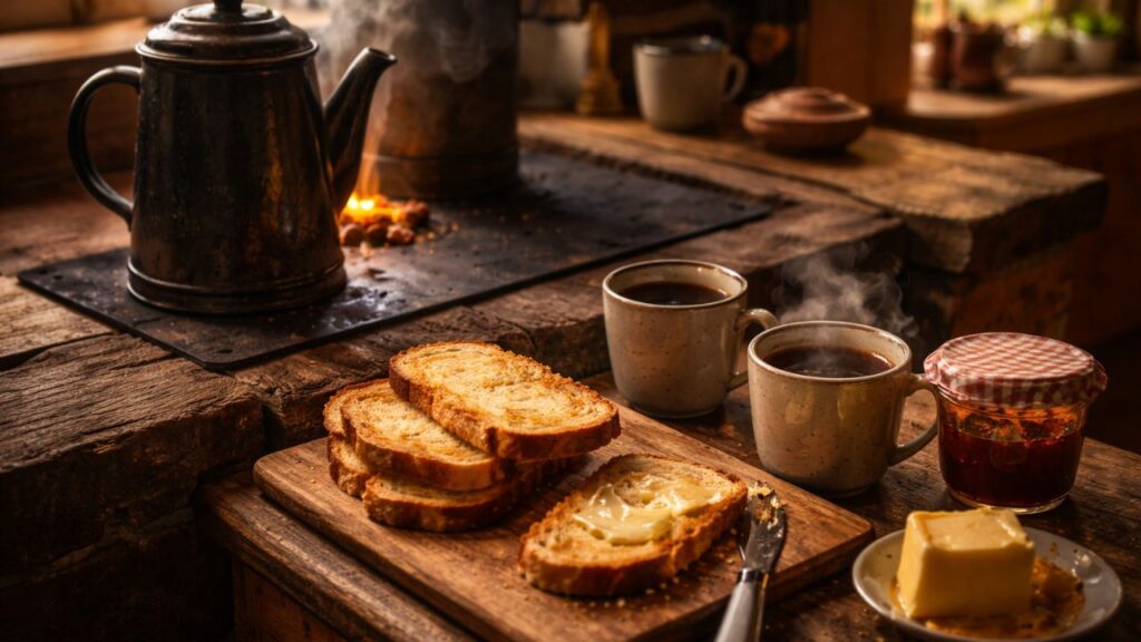 Quando o café com pão feito no fogão a lenha tornava o dia especial