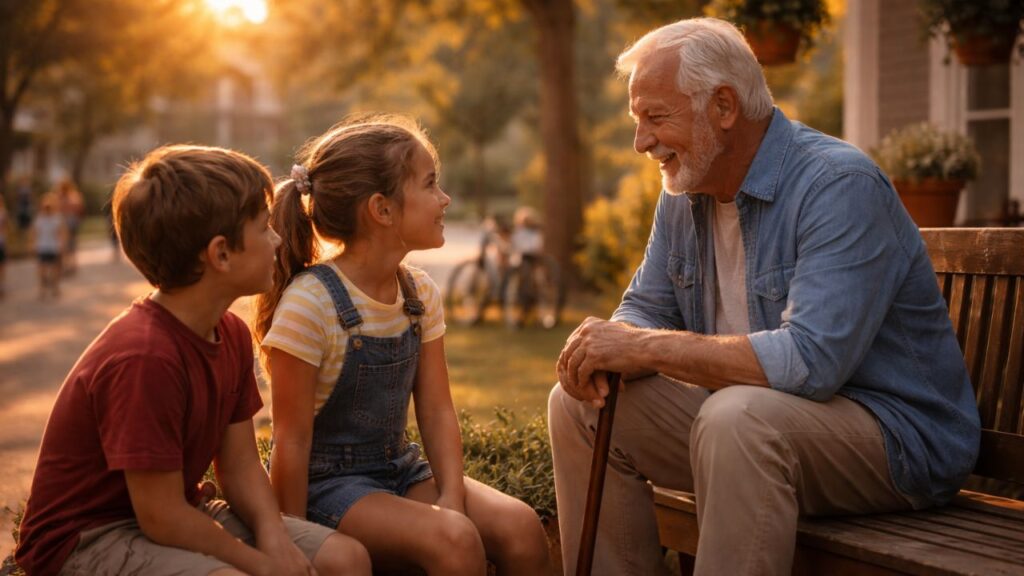 Nossos pais ensinavam que quando um mais velho falava a gente parava e prestava atenção