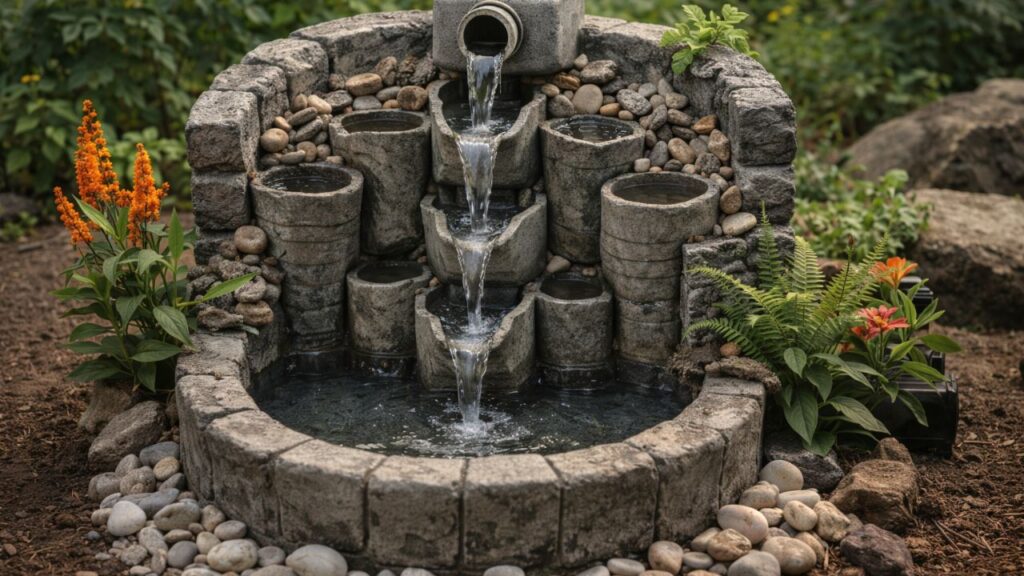 Essas garrafas plásticas viraram um aquário de cimento que parece feito por profissional