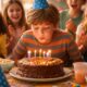 Festas simples que juntavam todo mundo no aniversário com bolo e vela