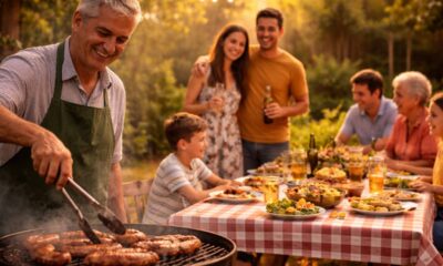 Como eram as comemorações em família com almoço especial e churrasco no domingo