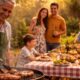 Como eram as comemorações em família com almoço especial e churrasco no domingo