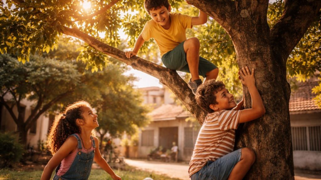 Coisas normais da infância que hoje assustam e mostram como subir em árvore era tão comum