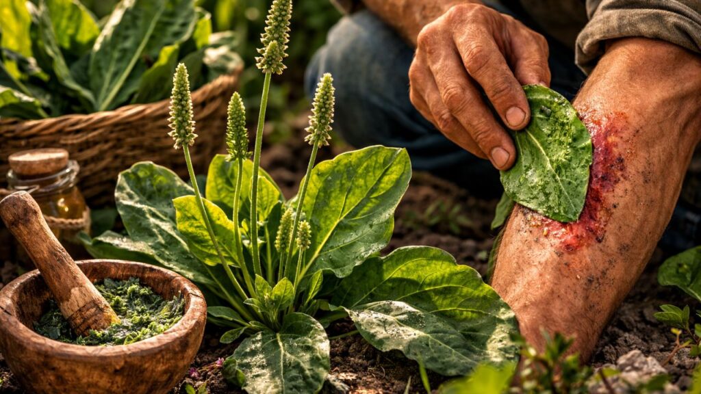 A erva que muita gente arranca do chão já foi usada por séculos para cuidar da pele ferida