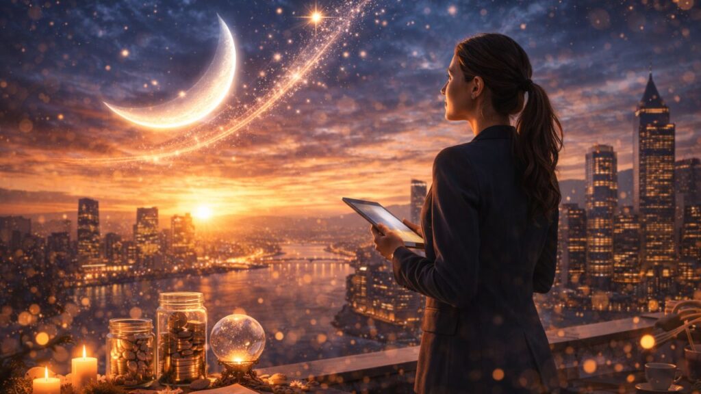 Como a Lua Crescente favorece ganhos profissionais e impulsiona oportunidades no trabalho agora