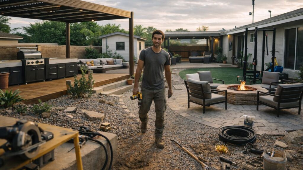 Empreiteiros pediram quase R$ 800 mil por este quintal e ele decidiu construir tudo sozinho