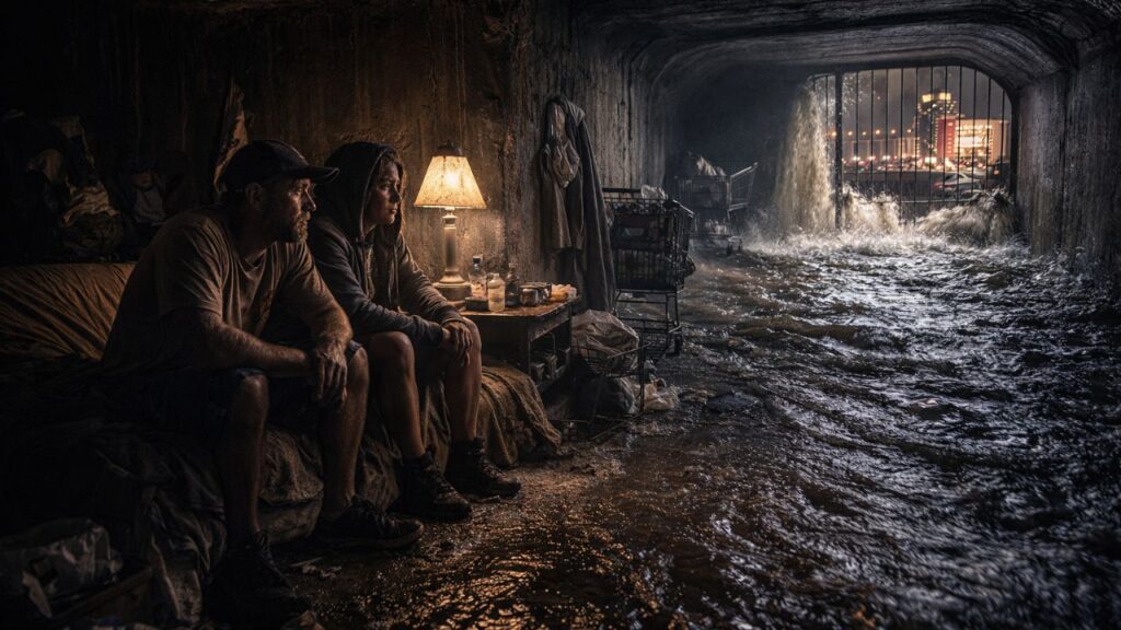 Debaixo de Las Vegas existe um mundo oculto onde viver significa temer a água e a escuridão