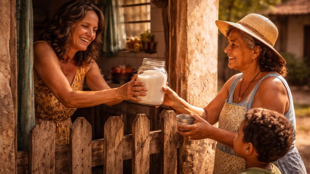Quando emprestar açúcar para o vizinho era comum no interior e fazia parte da vida simples