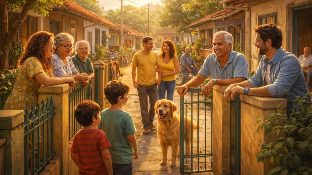Coisas simples como conhecer os vizinhos tornavam a vida mais leve e protegida