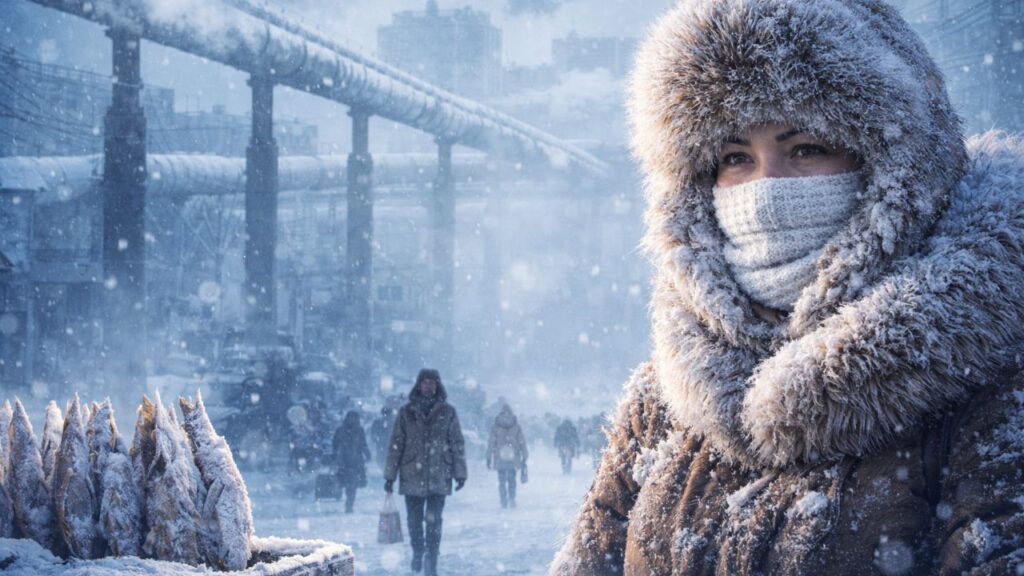 A cidade mais fria do mundo mostra como o dia a dia se adapta ao gelo permanente