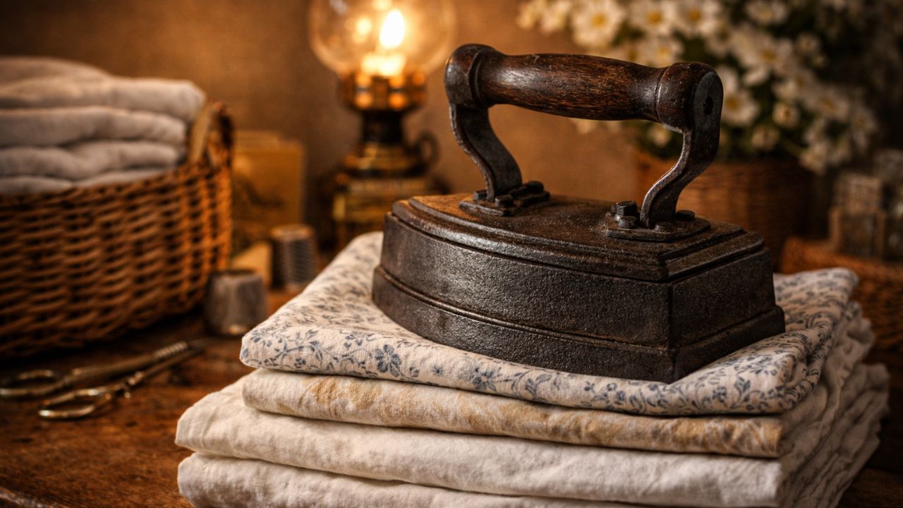 Esses itens antigos da casa faziam parte da rotina, e o ferro pesado ainda desperta saudade boa