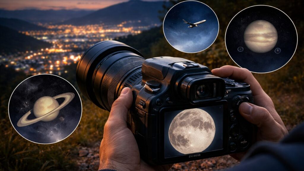 O que uma câmera com zoom de 3.000 mm consegue mostrar quando aponta para céu e horizonte