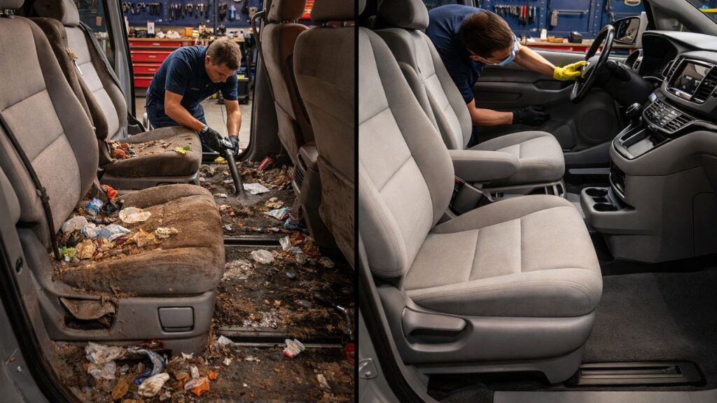 18 horas limpando o carro mais imundo que já entrou na oficina e o antes e depois impressiona