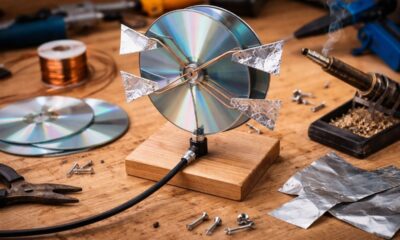Essa ideia com CDs velhos cria uma antena caseira que chama atenção pela utilidade