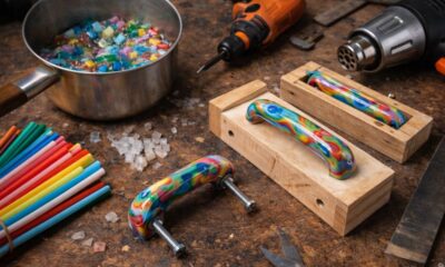 Canudos velhos viram um cabo de faca resistente com uma ideia simples e criativa