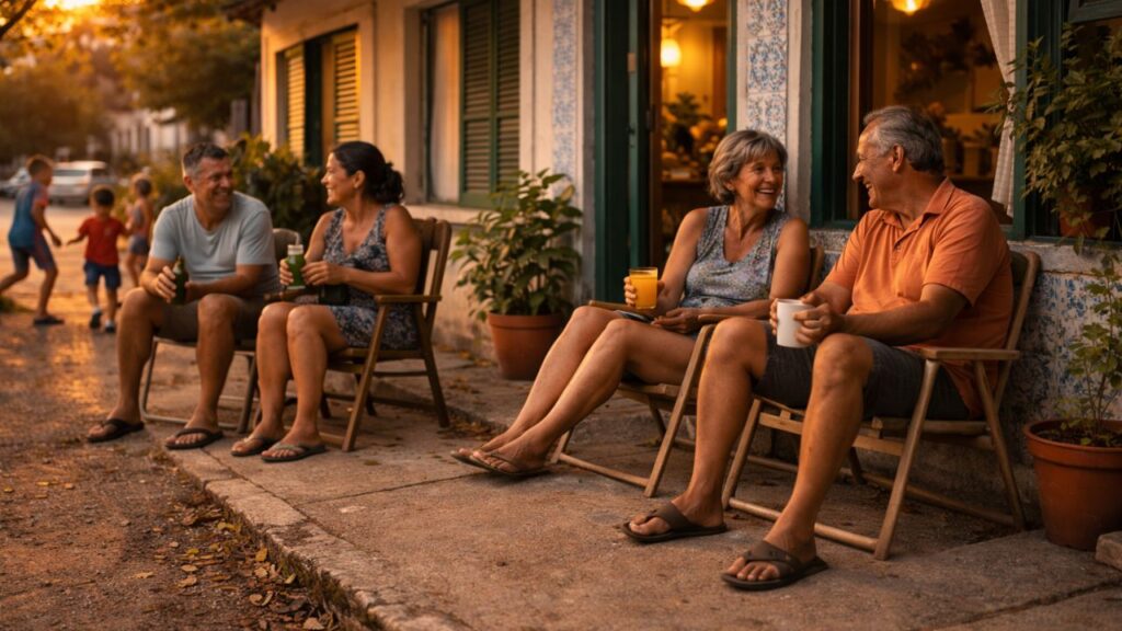 Quem cresceu nos anos 70 e 80 vai lembrar das cadeiras na calçada ao entardecer