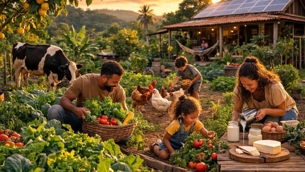 Eles trocaram a cidade pela roça e hoje produzem quase tudo o que comem
