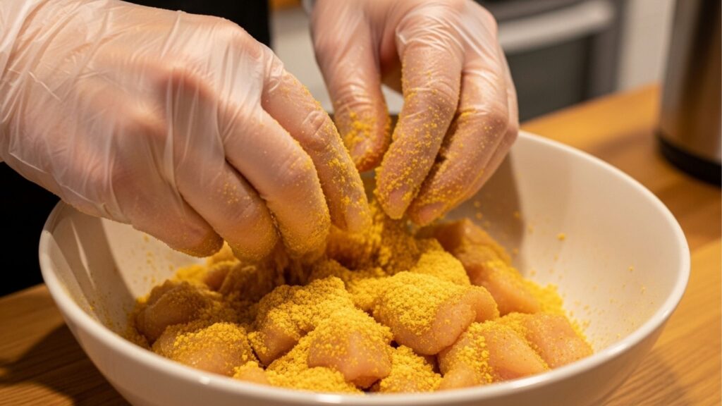 Cozinheiro chinês recomenda: "O frango frito mais crocante não é feito com farinha, use 1 colher de sopa de amido de milho e outra de curry em pó"