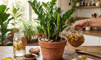 Parei de comprar adubo e essa mistura caseira fez minha zamioculca crescer muito mais