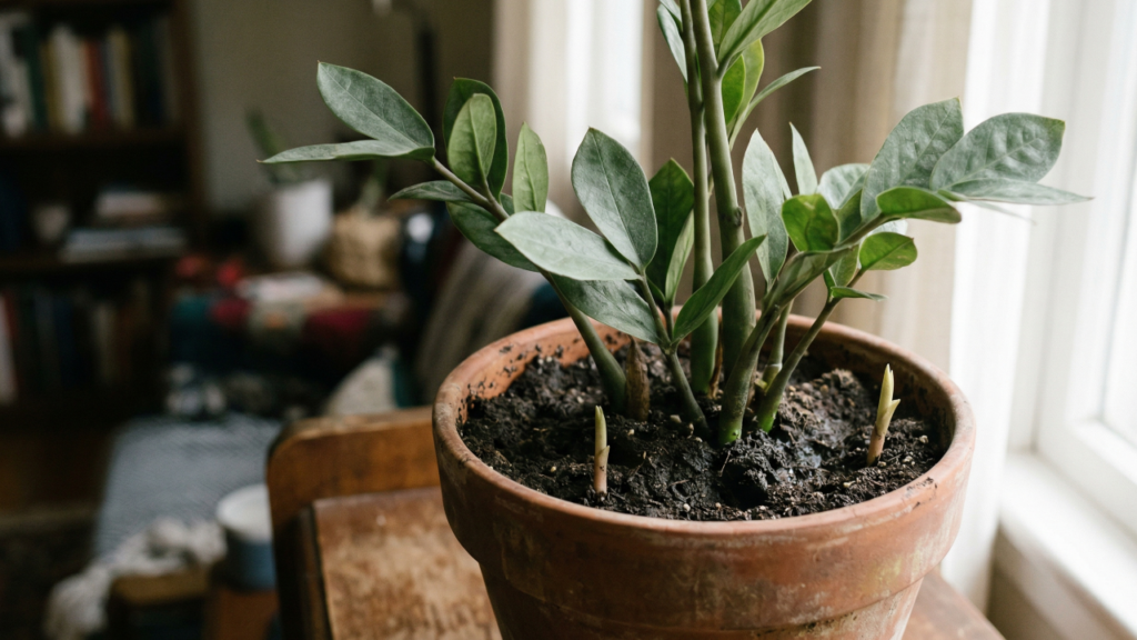 Parei de comprar adubo e essa mistura caseira fez minha zamioculca crescer muito mais