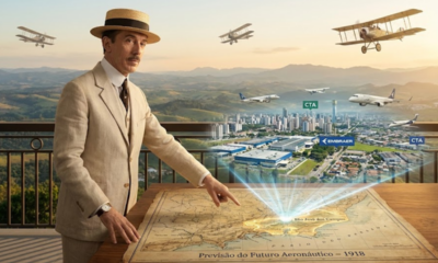 Santos Dumont fez uma previsão em 1918 sobre a cidade que hoje fabrica 95% dos aviões do Brasil