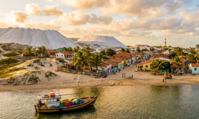 A vila potiguar onde carros não entram encanta com ruas de areia, charretes coloridas e “neve” de sal