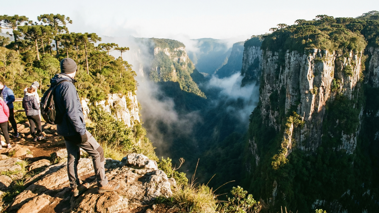 A "Terra dos Cânions" tem mais de 1.000 metros de altitude e chama atenção de quem ama se aventurar na serra