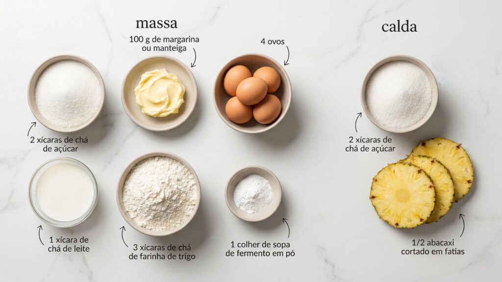 Misture açúcar, manteiga, ovos e farinha e faça uma torta de abacaxi caramelizada linda que derrete na boca