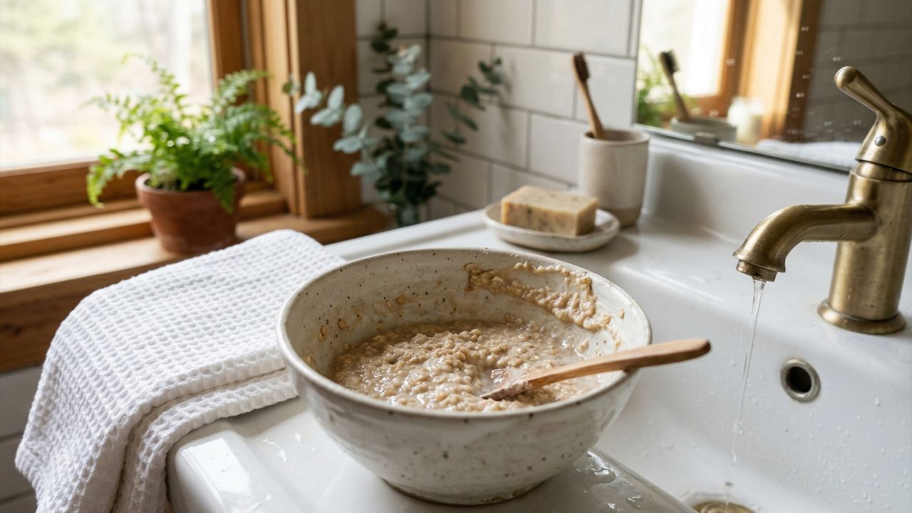 O segredo da aveia com água morna para acordar com a pele radiante todos os dias