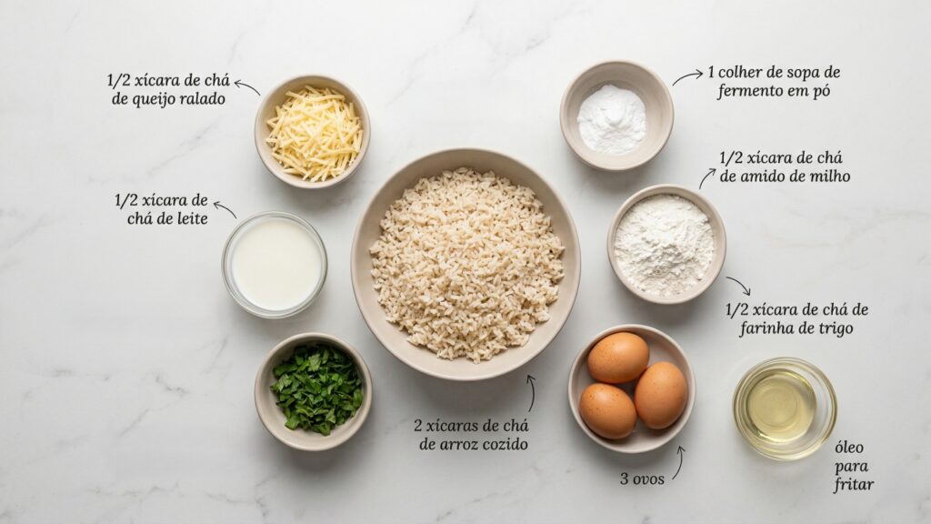 Quando sobra arroz aqui em casa, eu faço esse bolinho crocante que todo mundo repete